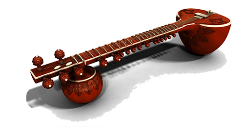 Traditional Sitar Artwork PNG image