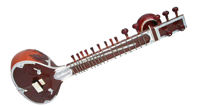 Traditional Sitar Instrument PNG image