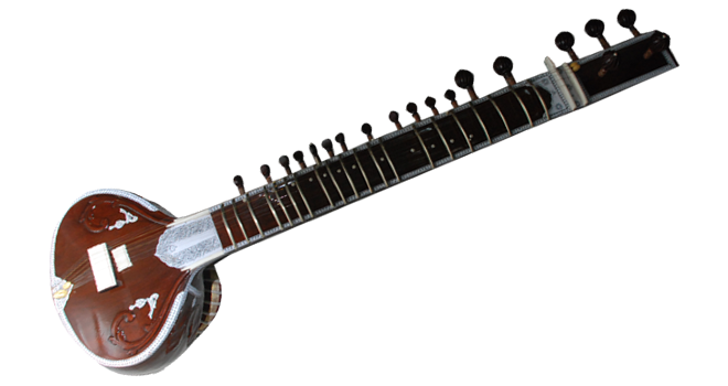 Traditional Sitar Instrument PNG image