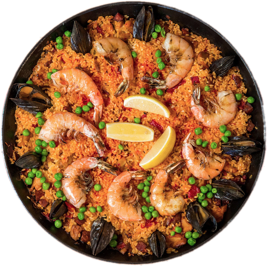 Traditional Spanish Paella Dish PNG image