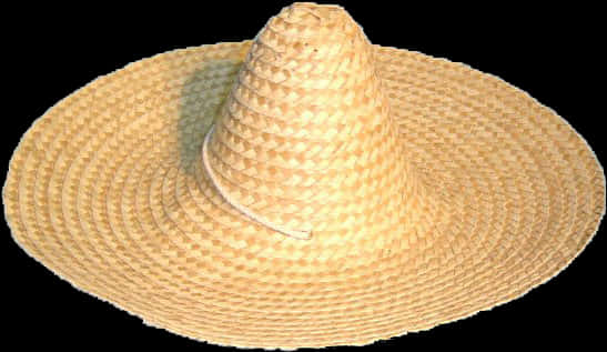 Traditional Straw Sombrero Hat PNG image