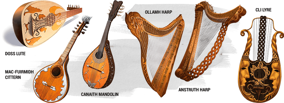 Traditional Stringed Instruments Collection PNG image