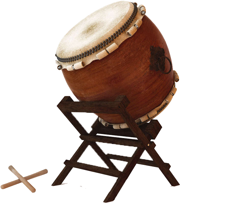 Traditional Taiko Drumon Stand PNG image