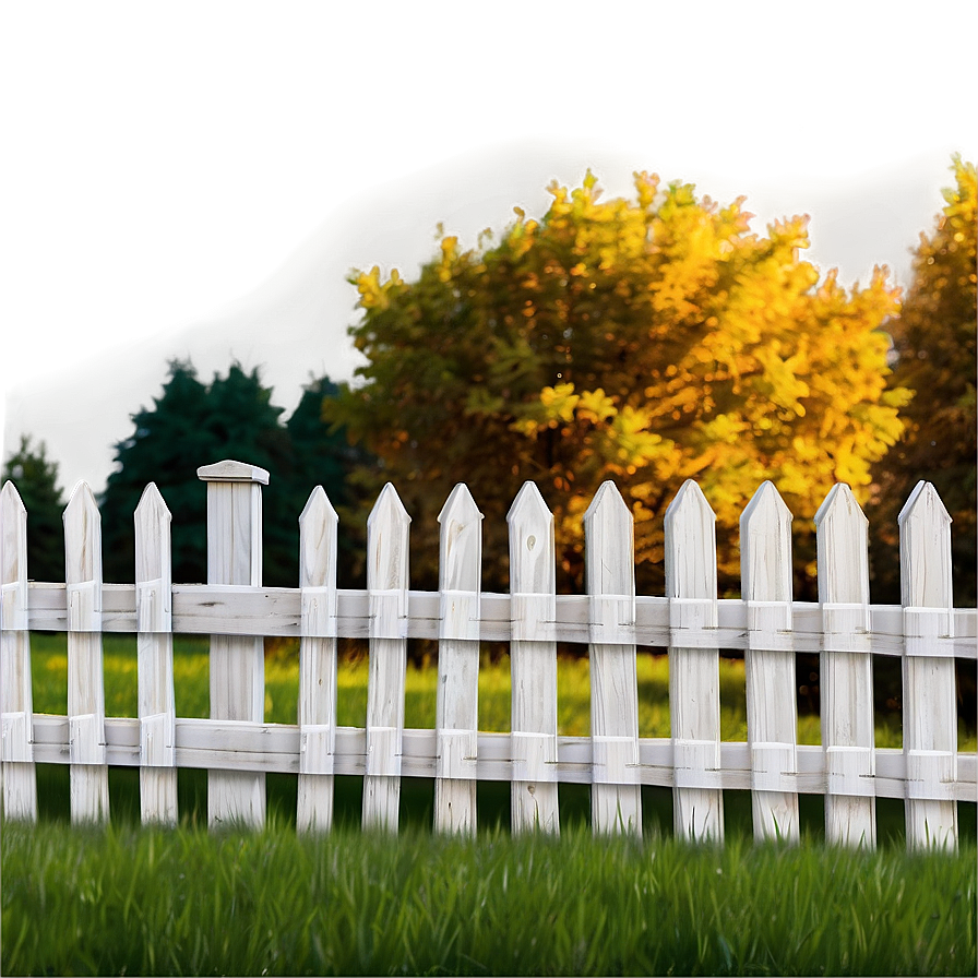 Traditional White Picket Fence Png 06272024 PNG image