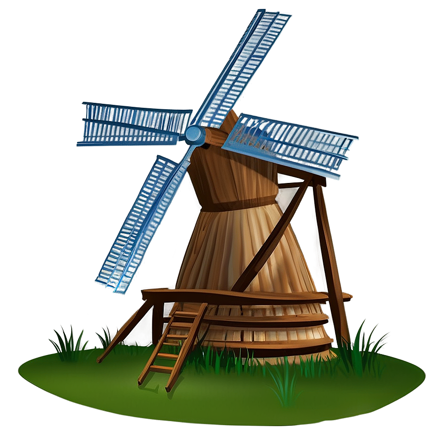 Traditional Windmill Scene Png 05242024 PNG image
