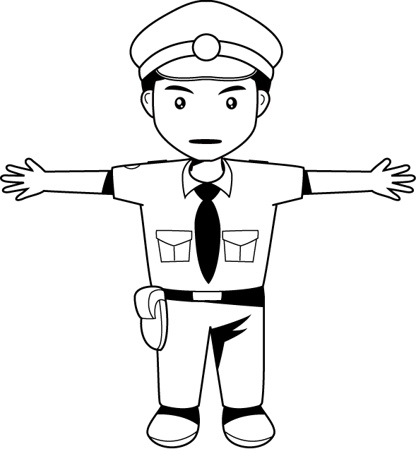 Traffic Control Policeman Illustration PNG image