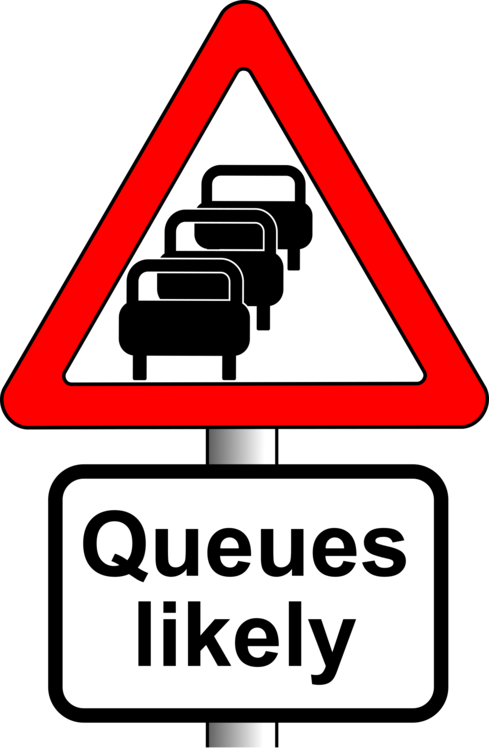 Traffic Queue Warning Sign PNG image