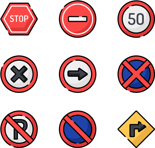 Traffic Signs Collection Illustration PNG image