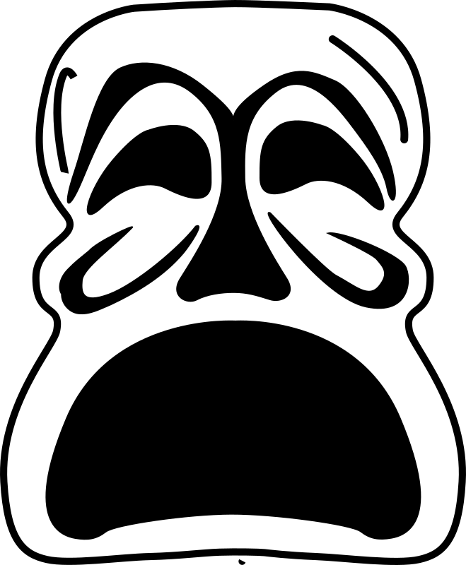 Tragic Theater Mask Vector PNG image