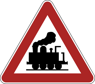 Train Crossing Warning Sign PNG image
