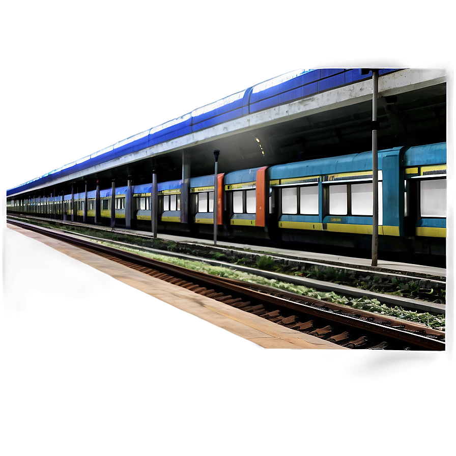 Train Station With Modern Trains Png Xno48 PNG image