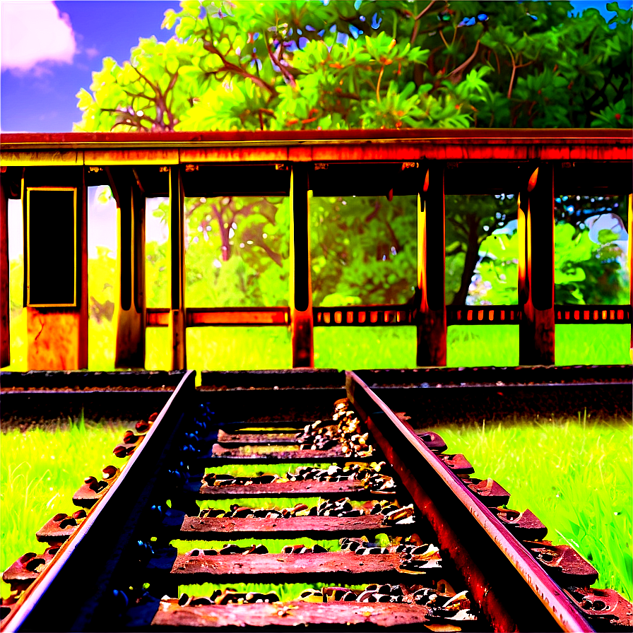 Train Track With Animals Png 06212024 PNG image