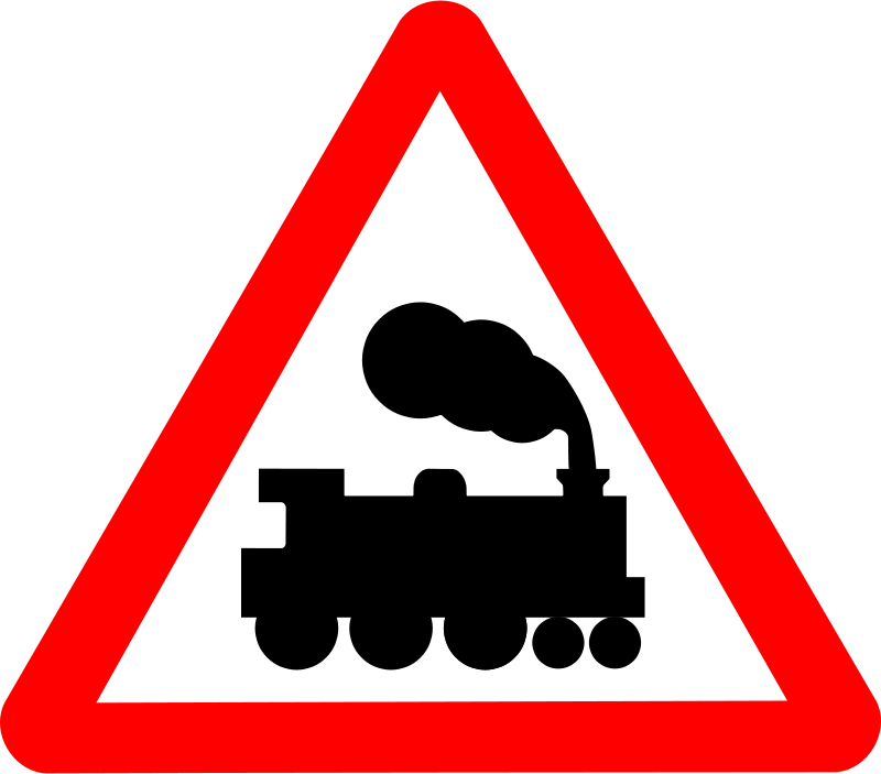 Train Warning Sign Graphic PNG image