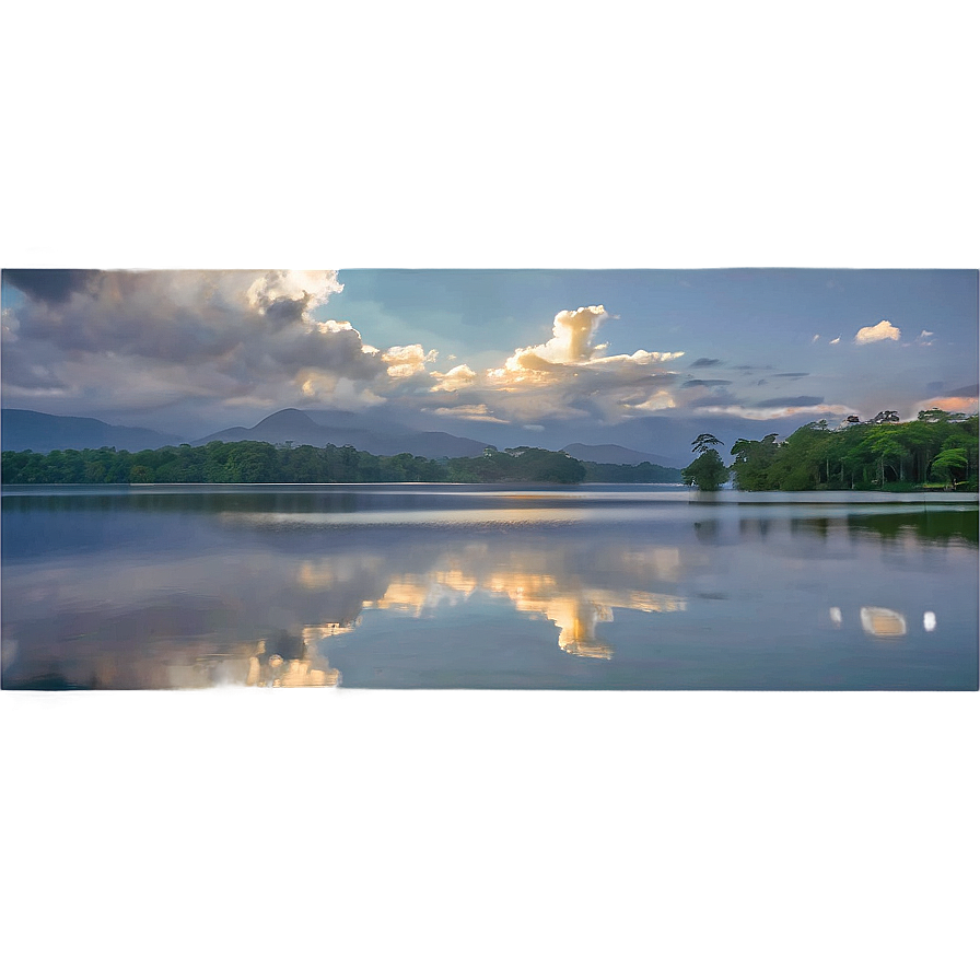 Tranquil Dawn On The Lake Png Uvi PNG image