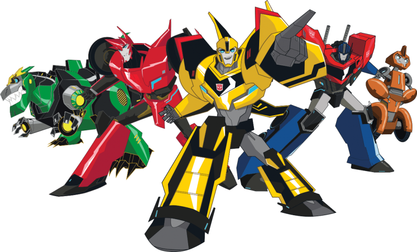 Transformers_ Animated_ Group_ Pose PNG image