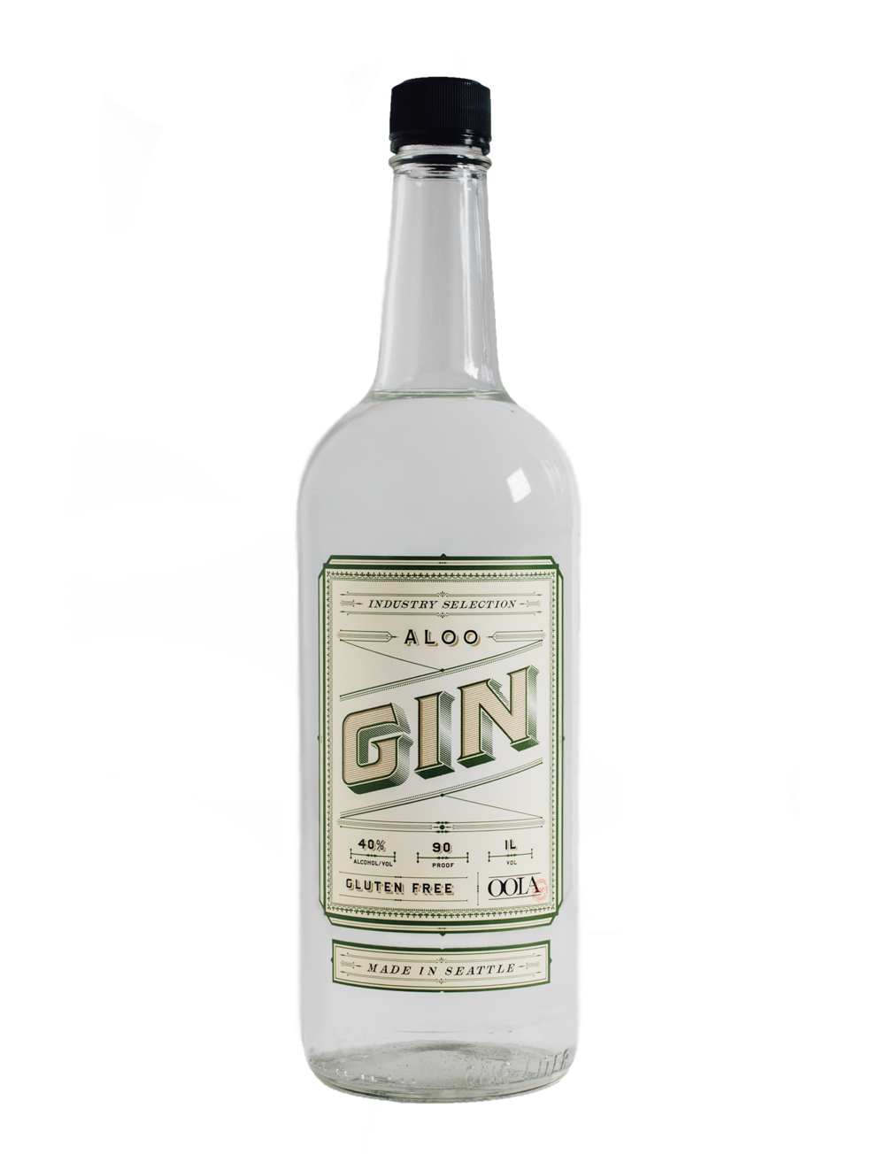 Transparent Gin Bottle Product Photography PNG image