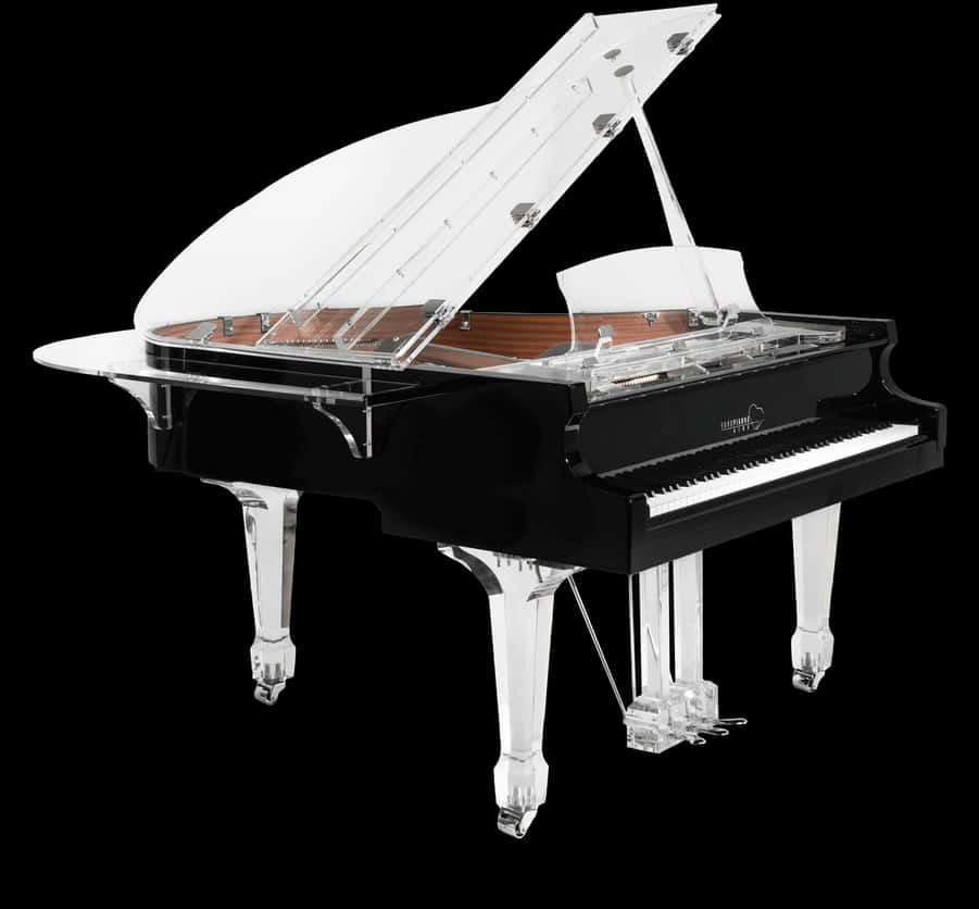 Transparent Grand Piano Design PNG image