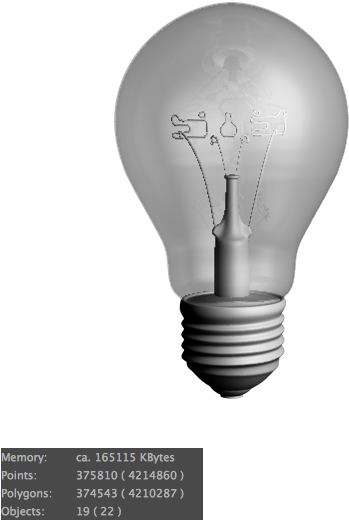 Transparent Light Bulb3 D Model PNG image