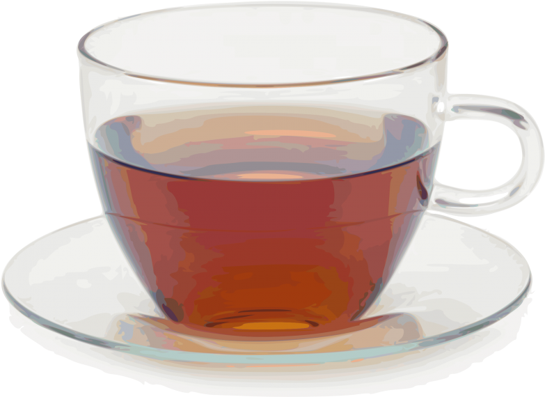 Transparent Tea Cupon Saucer PNG image