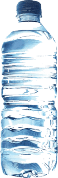 Transparent Water Bottle Distorted Design PNG image