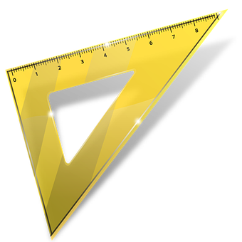 Transparent Yellow Triangle Ruler PNG image