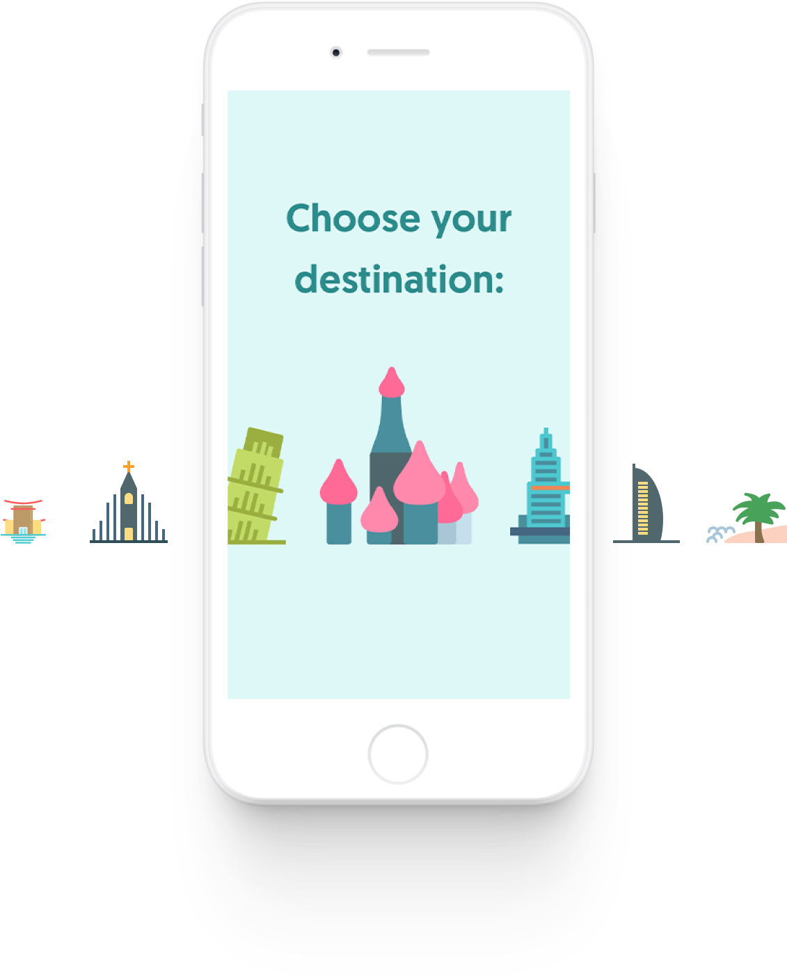 Travel Destination Selection Smartphone PNG image