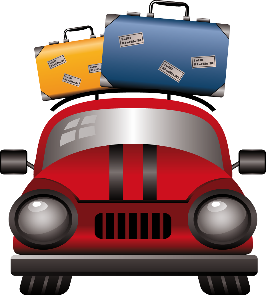 Travel Ready Carwith Luggage Icon PNG image