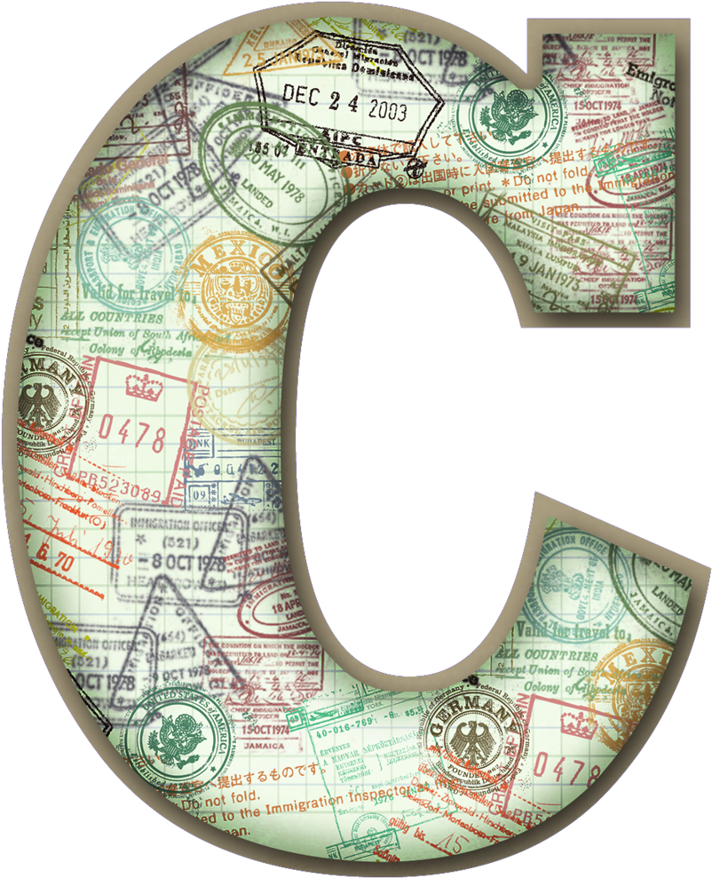 Travel Themed Letter C PNG image