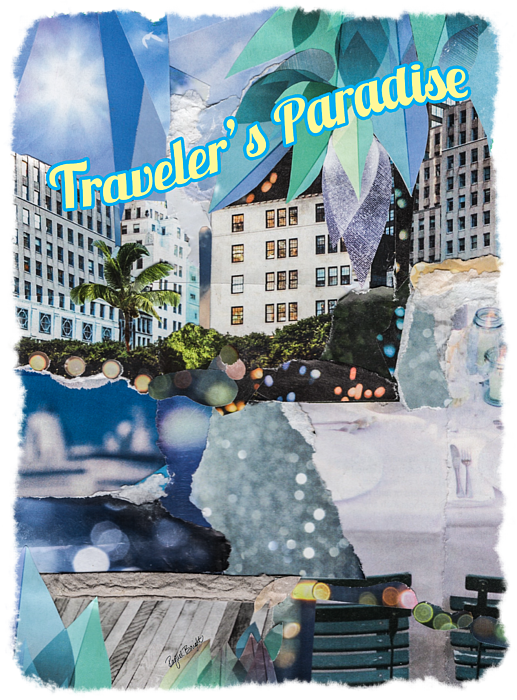 Travelers Paradise Collage Artwork PNG image