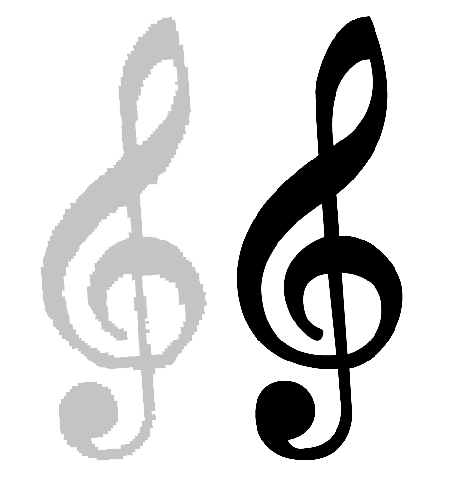 Treble Clef Duo Black Background PNG image