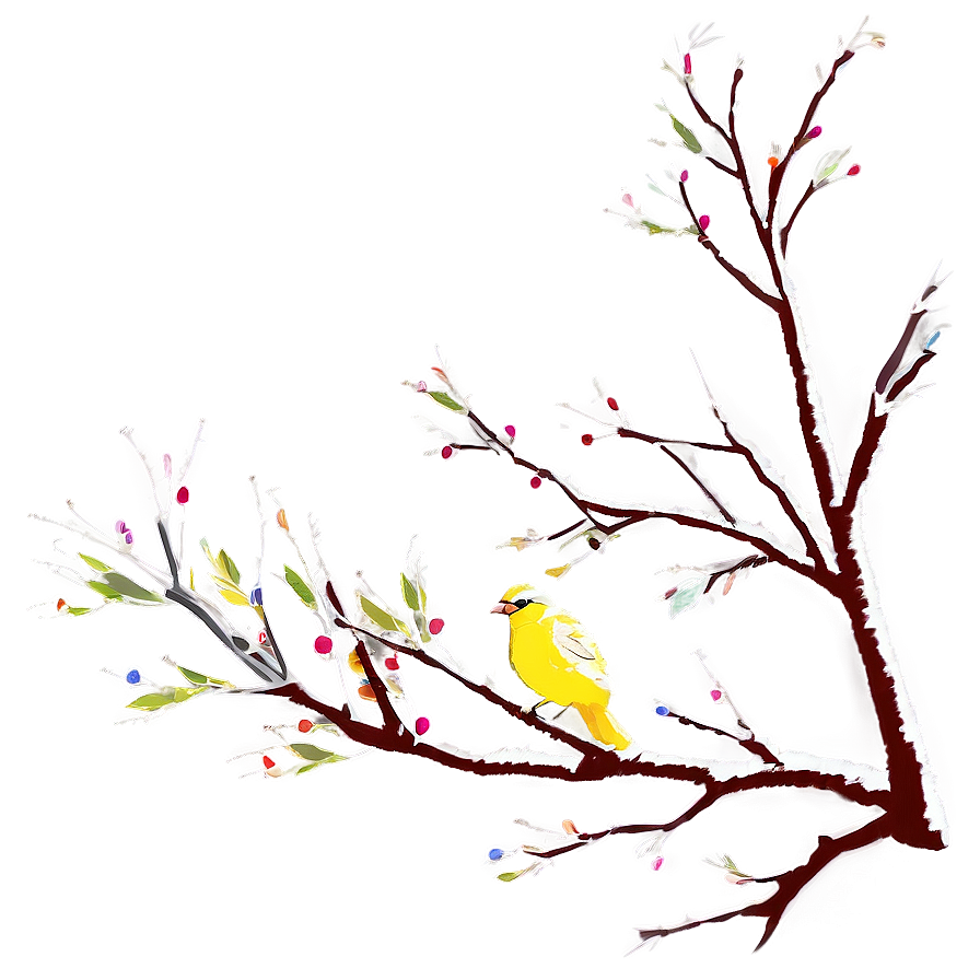 Tree Branch With Birds Png 05252024 PNG image