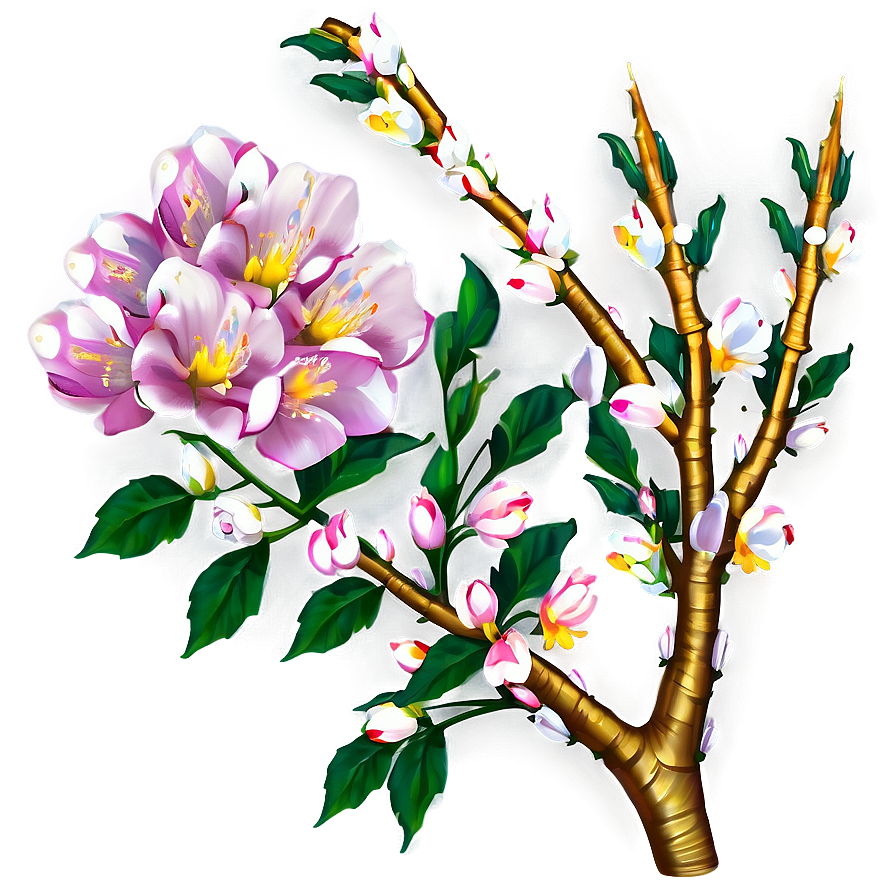 Tree Branch With Flowers Png 05252024 PNG image