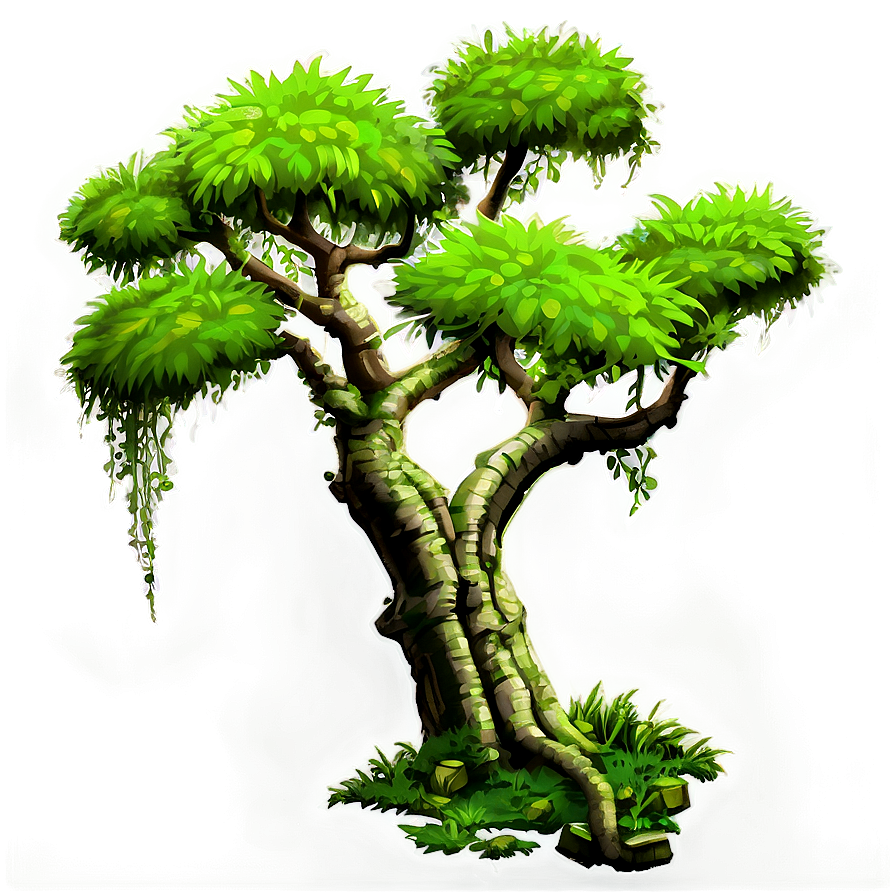 Tree Branch With Hanging Moss Png 05252024 PNG image