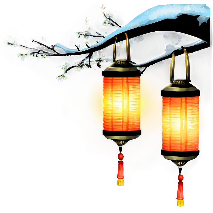 Tree Branch With Lanterns Png Low PNG image