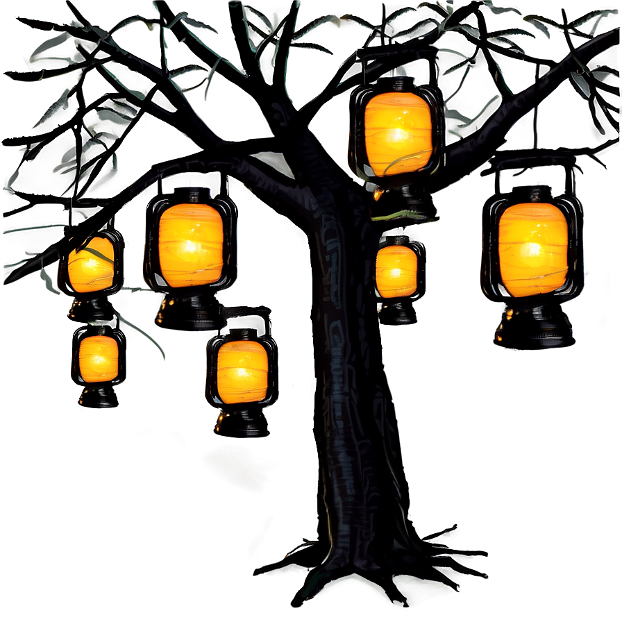 Tree Branch With Lanterns Png Rqs PNG image