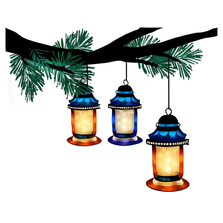 Tree Branch With Lanterns Png Shm PNG image