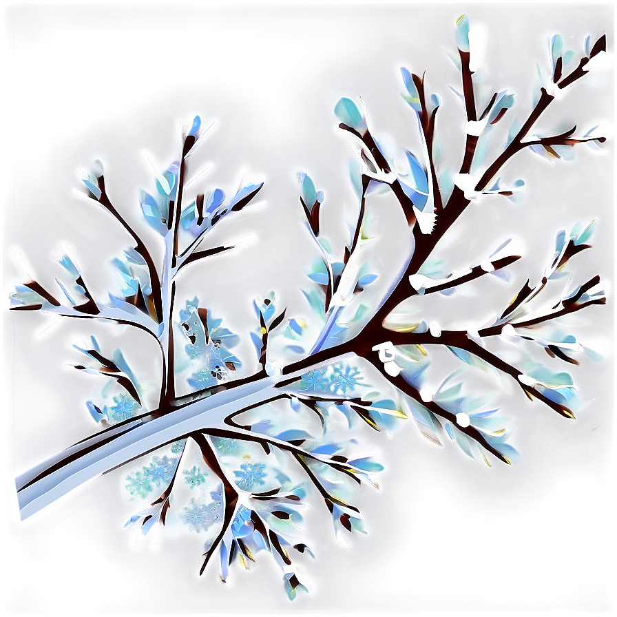 Tree Branch With Snowflakes Png 05252024 PNG image