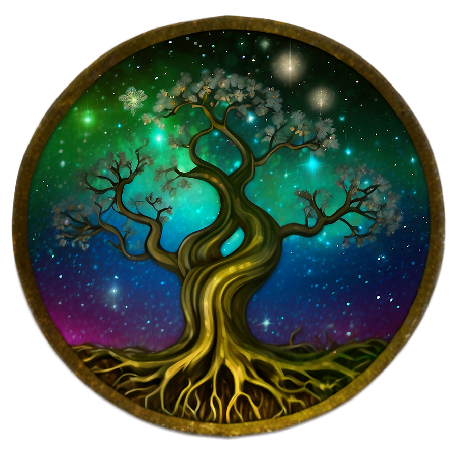 Tree Of Life In Galaxy Theme Png 25 PNG image