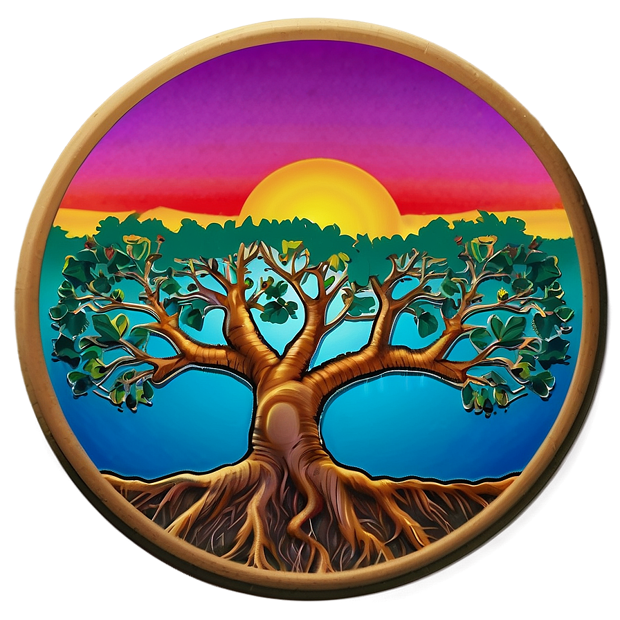 Tree Of Life In Sunset Colors Png 80 PNG image