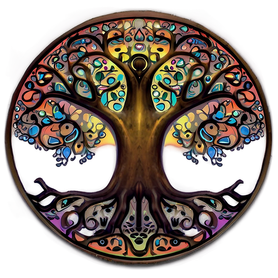 Tree Of Life In Sunset Colors Png Guc PNG image