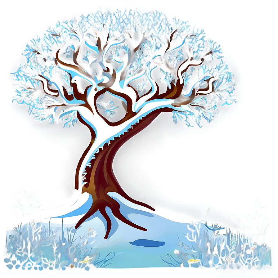 Tree Of Life In Winter Snow Png Sgs PNG image