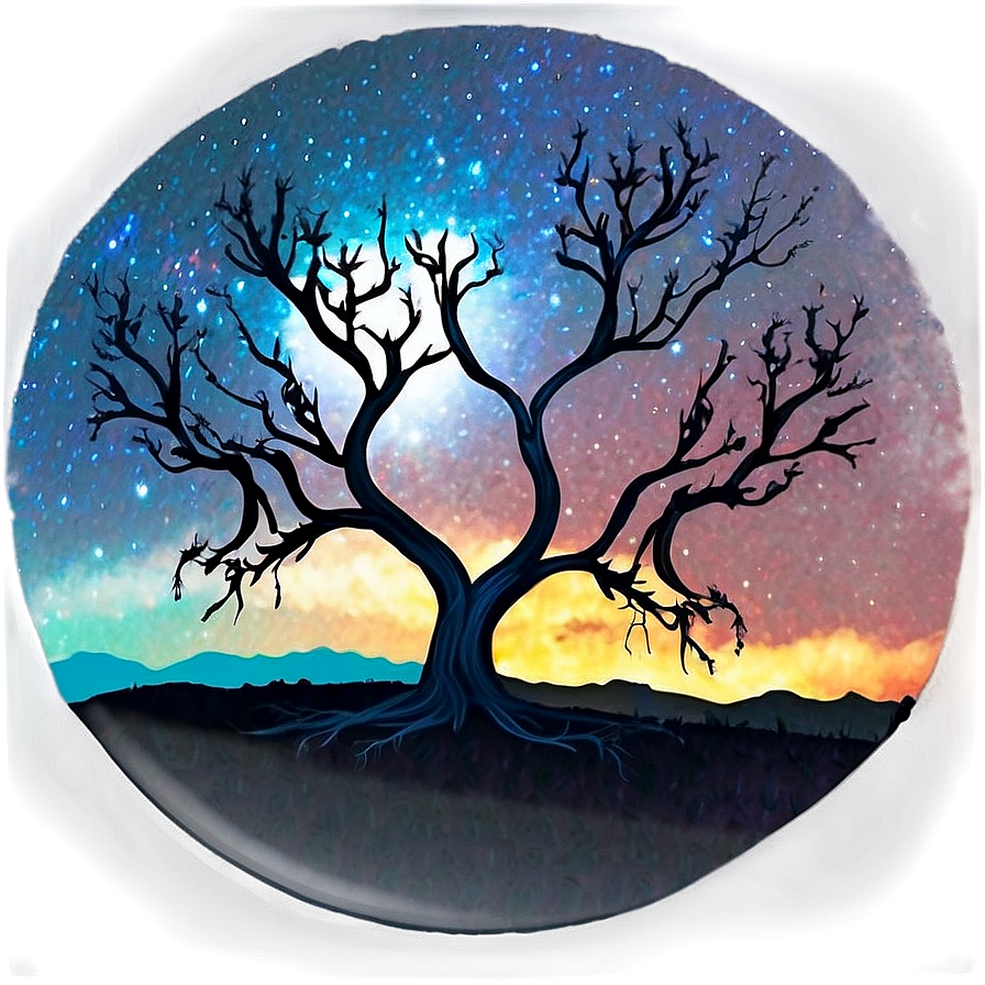 Tree Of Life Night Sky Background Png Bxp30 PNG image