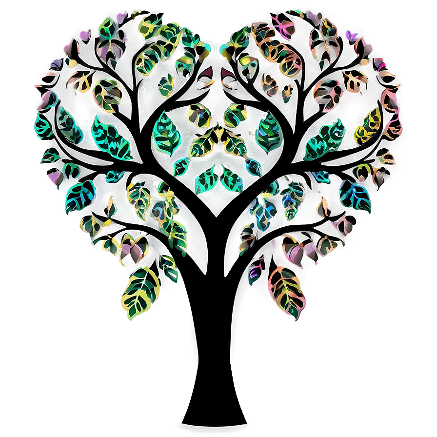 Tree Of Life With Heart Leaves Png Lld22 PNG image