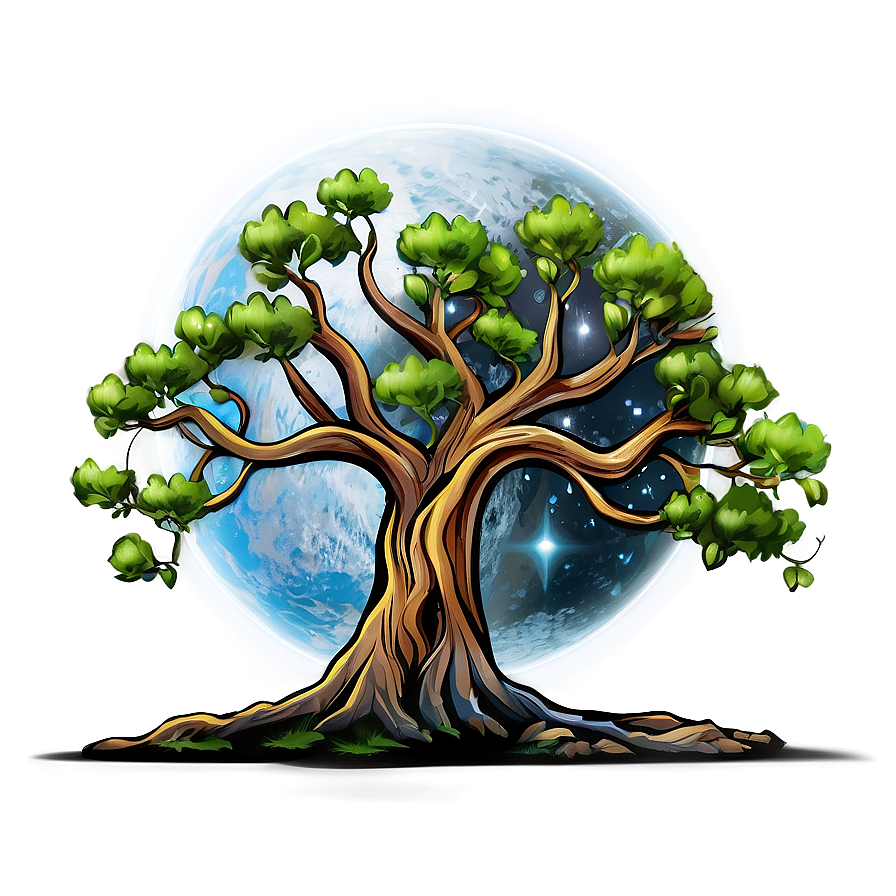 Tree Of Life With Stars And Moon Png Gvf75 PNG image