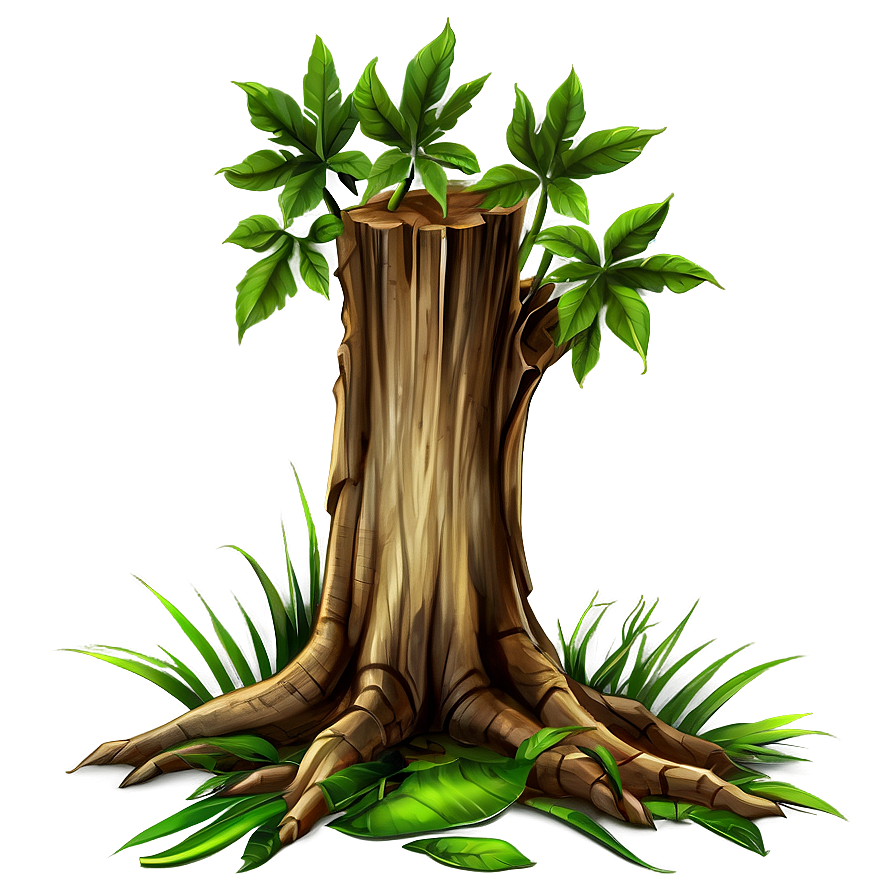 Tree Stump And Leaves Png 34 PNG image