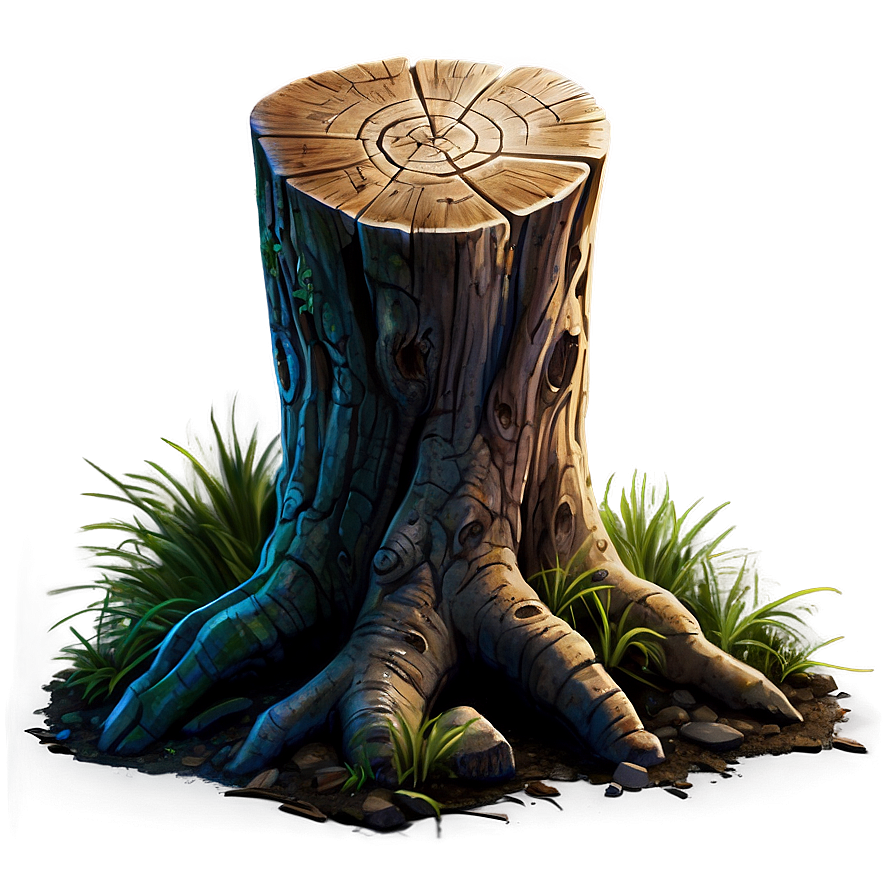 Tree Stump In Moonlight Png 06132024 PNG image