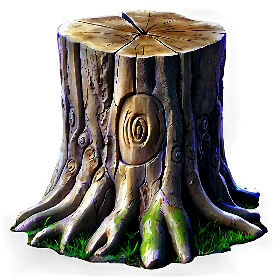 Tree Stump With Carvings Png Dxf64 PNG image