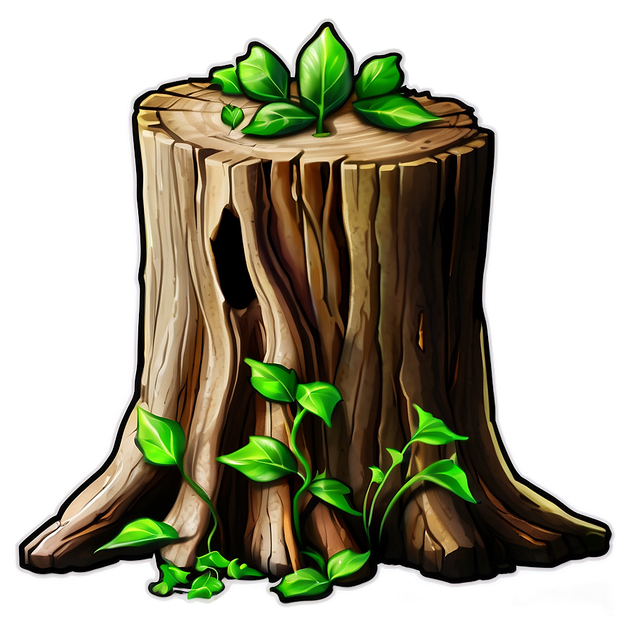 Tree Stump With Ivy Png 06132024 PNG image