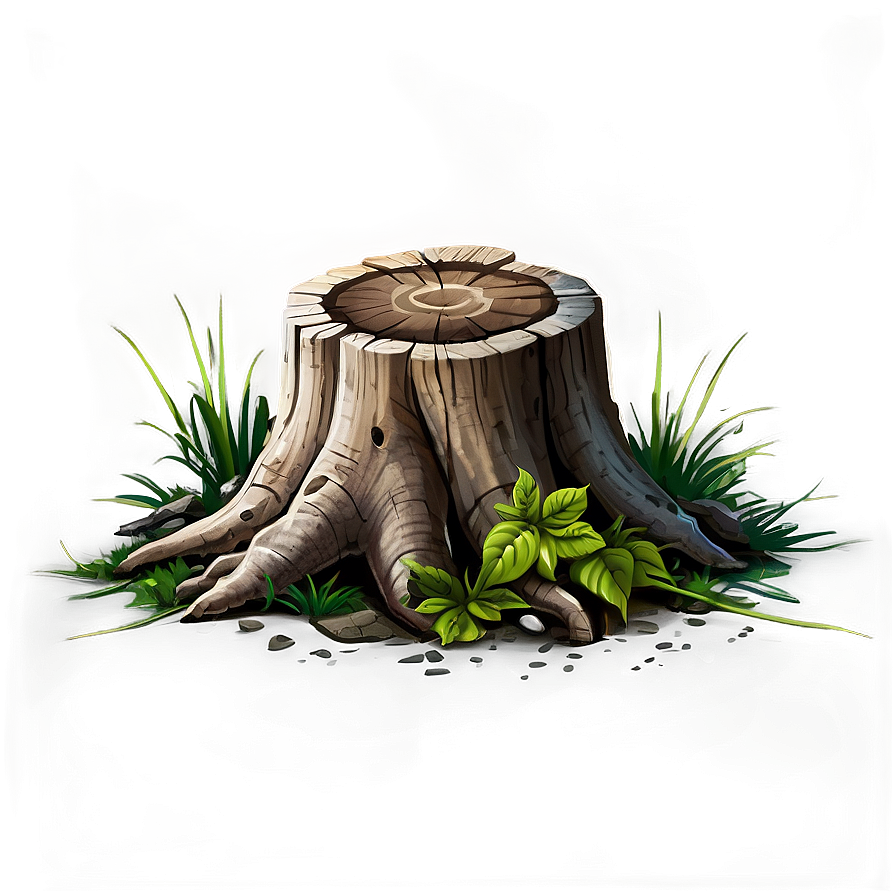 Tree Stump With Saplings Png 06132024 PNG image