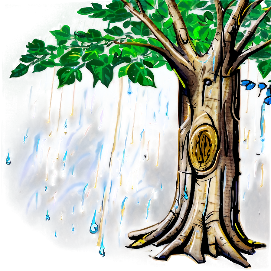 Tree Trunk In Rain Png 13 PNG image